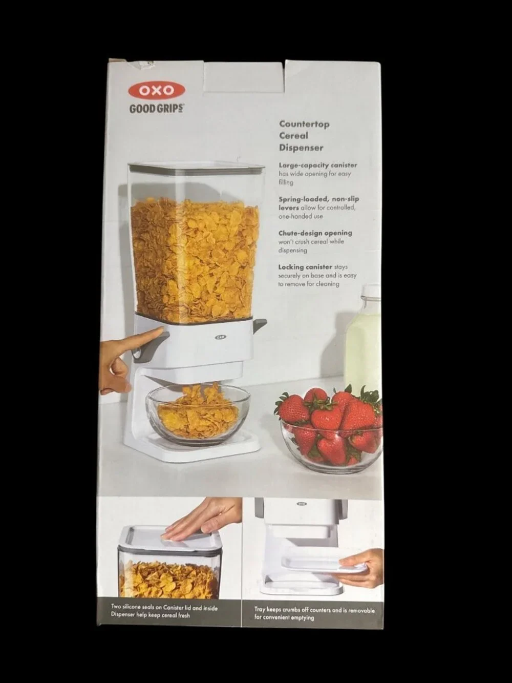 OXO Good Grips Countertop Cereal Dispenser White Kitchen Storage NIB New in Box